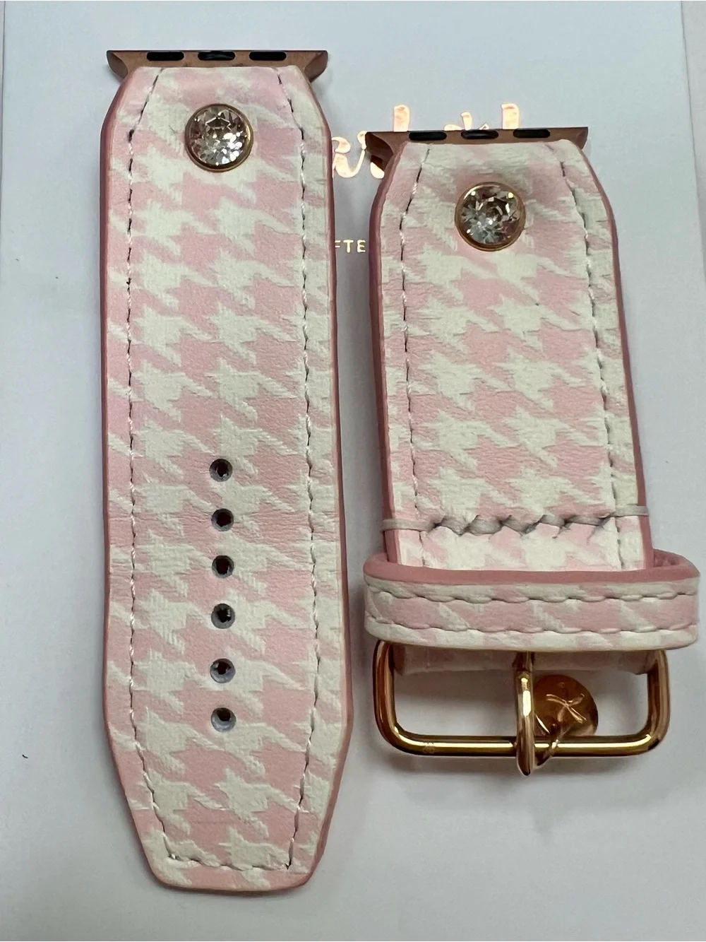 Spark*l band for Apple Watch Luxe leather Small apple adapters Size 2